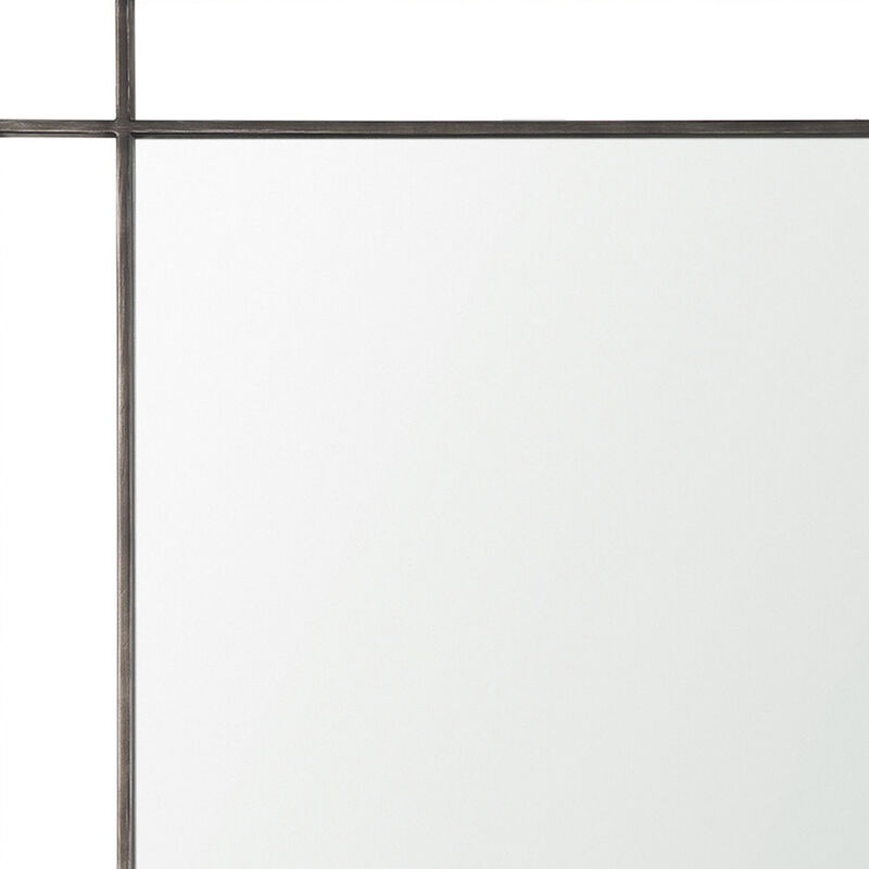 HomeRoots 43" Gray Metal Double Frame Accent Mirror image number 2