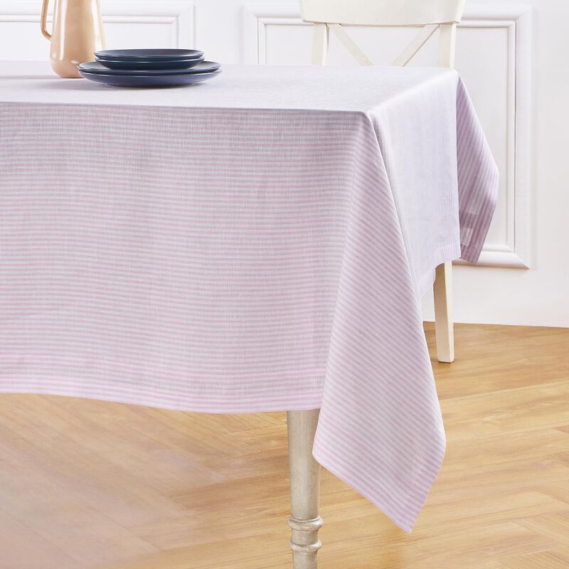 Solino Home 100% Pure Linen Tablecloth - Narrow Stripe