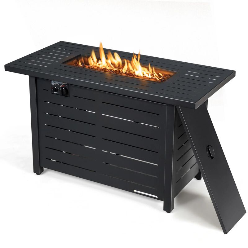 Mondawe 42" Rectangular Fire Pit Table - 60K BTU, Waterproof Cover Included