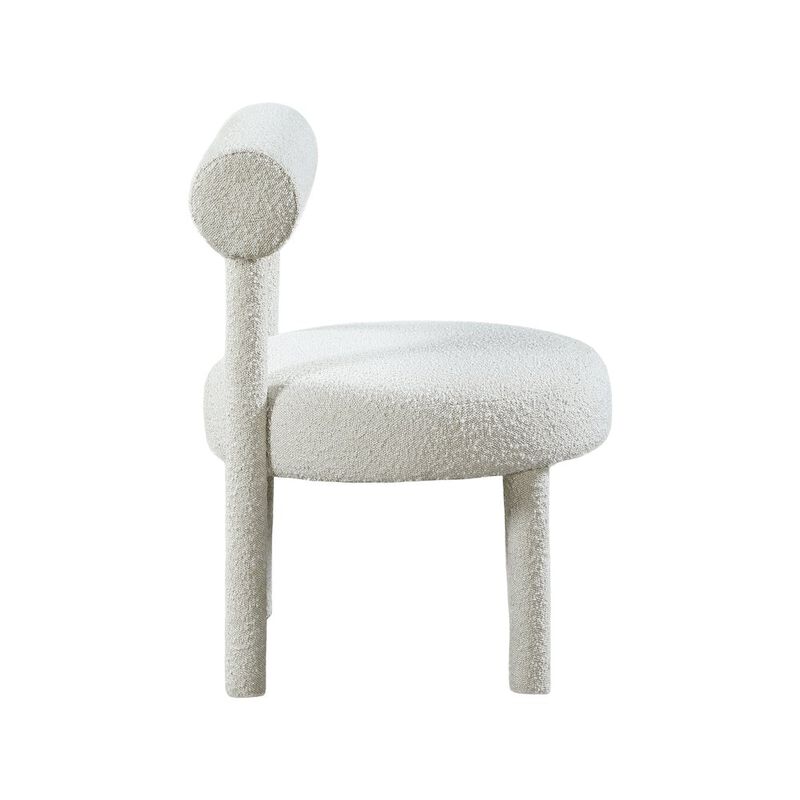 Meridian Furniture Parlor Cream Boucle Fabric Accent Chair