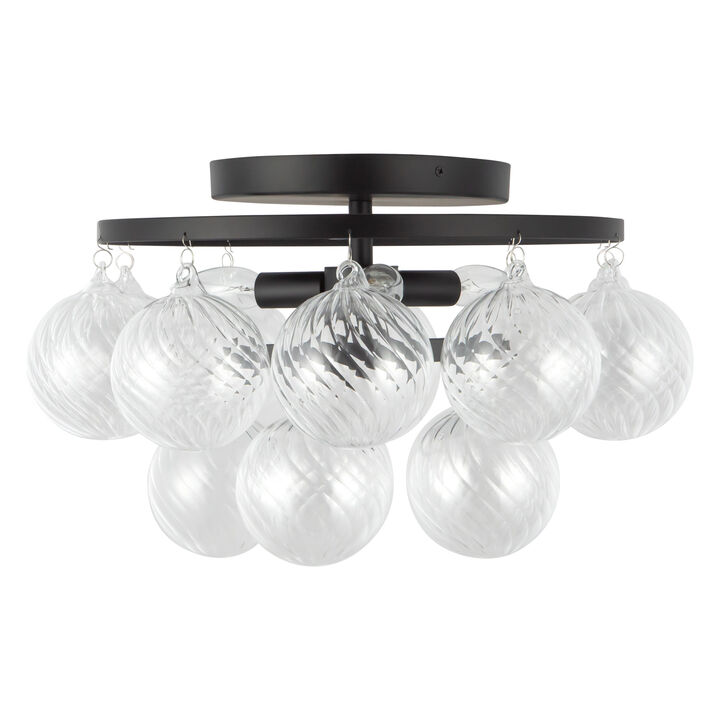 Faye 18 in Semi Flush Mount with Glass
