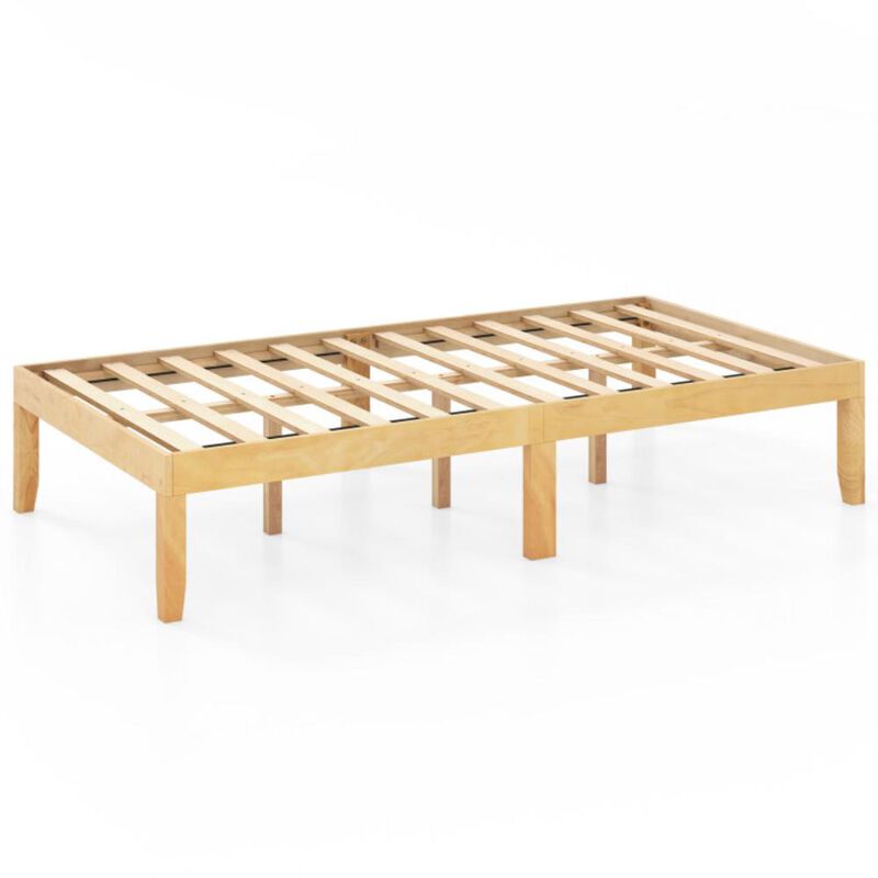 Hivvago 14 Inch Twin Wood Platform Bed Frame with Wooden Slats Support