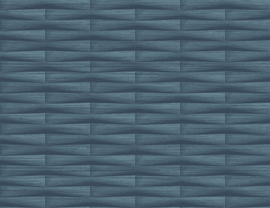 Gator Blue Geometric Stripe Wallpaper