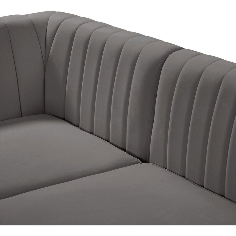 Meridian Furniture Alina Grey Velvet Modular Sofa