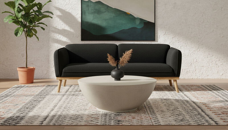 Meridian Furniture Nolita Black Boucle Fabric Sofa image number 1