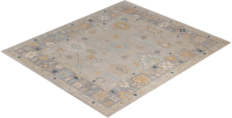 Oushak, One-of-a-Kind Hand-Knotted Area Rug  - Ivory, 8' 4" x 9' 9"