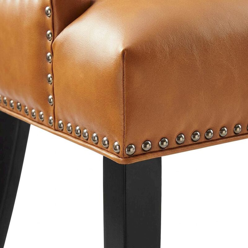 Vegan Leather Upholstered Dining Chair for Kitchen or Dining Room, Tan image number 6