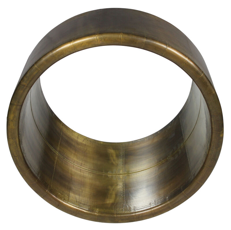 HomeRoots 21" Brass Round Metal Framed Accent Mirror image number 2