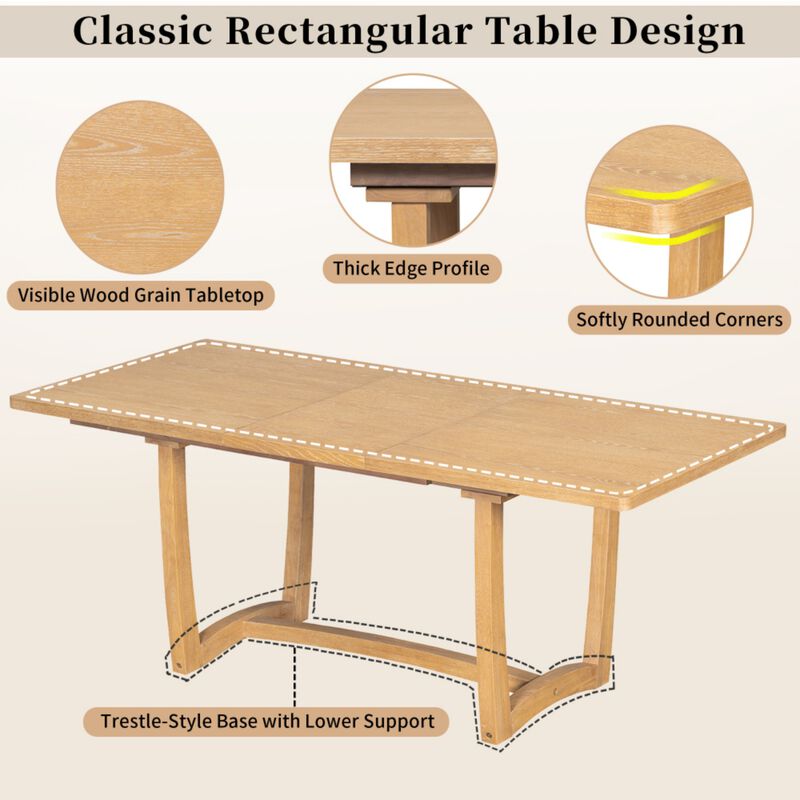 Toktes 7‑Piece Extendable Transitional Dining Set image number 3