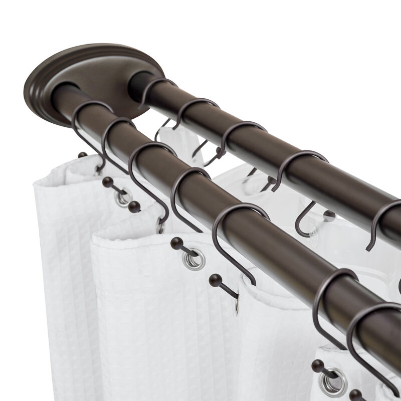 Rustproof Aluminum Double L-Shaped Shower Curtain Rod image number 1
