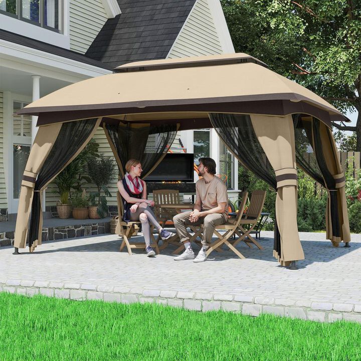 Hivvago Garden & Patio 10' x 13' Gazebo with Netting