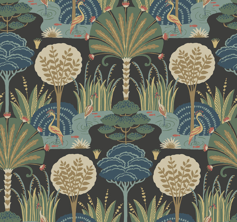 Mandeville Multicolor Tropical Paradise Wallpaper