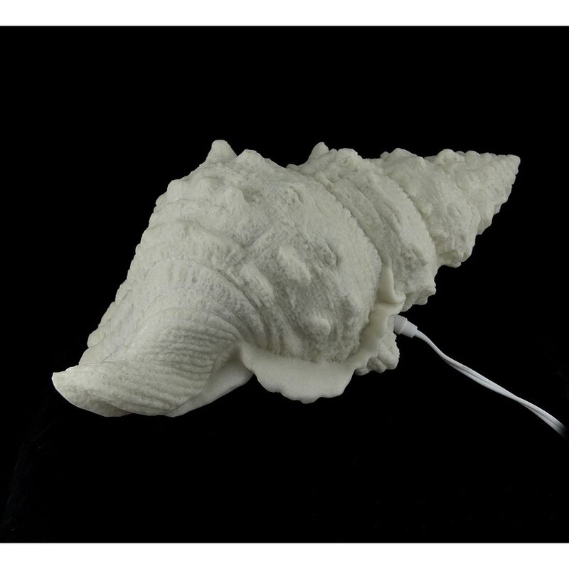 Giant Off-White Decorative Horned Conch Shell Accent Lamp 17 In image number 2