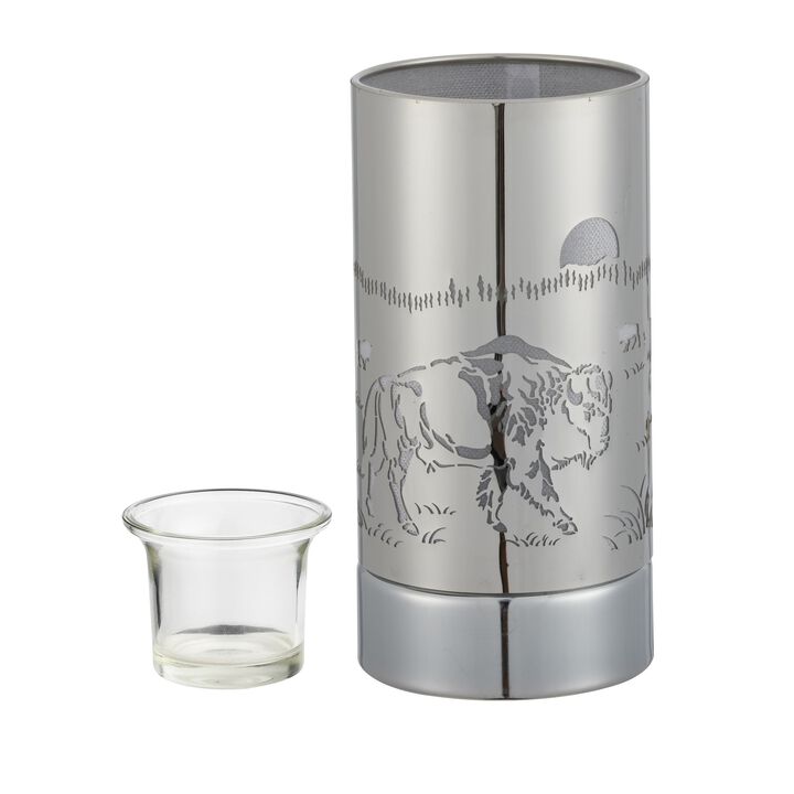 7" Touch lamp/Oil burner/Wax warmer-Silver Bison