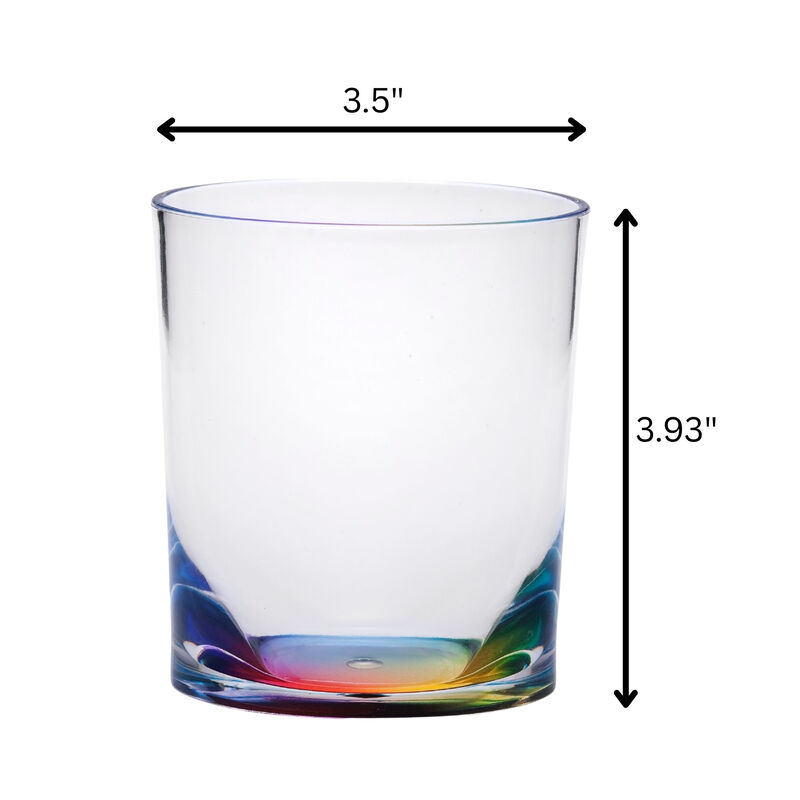 Set of 4 Geometric Acrylic Stemless Whiskey Glasses for Cocktails and Drinks