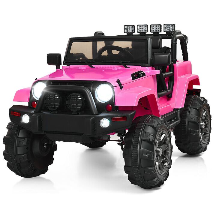 12V Kids Electric Ride-On Truck with Parental Remote and LED Headlights