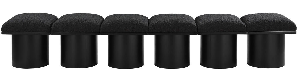 Meridian Furniture Pavilion Black Boucle Fabric Bench