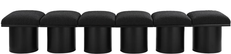 Meridian Furniture Pavilion Black Boucle Fabric Bench