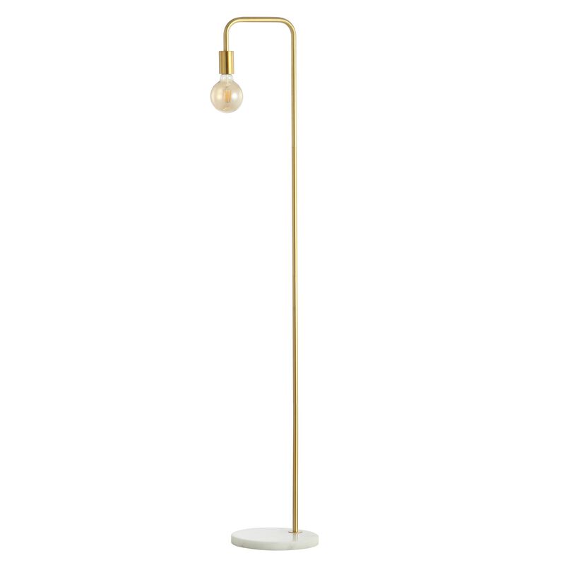 Vega Minimalist Edison Metal/Marble Floor Lamp