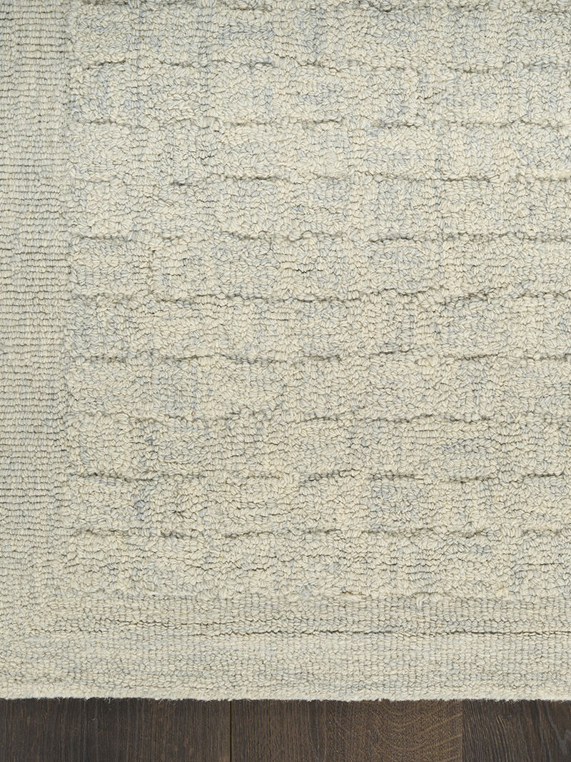 Pure Grids PGR01 Light Blue 2'3" x 7'6" Rug image number 1