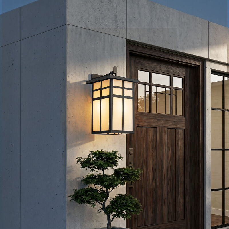 3-Light H18 in Large Modern Farmhouse Black Outdoor Wall Lantern With Frosted Glass Exterior Wall Light for Garage Entryway Porch image number 2