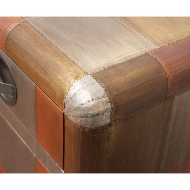 Mar Vista 3-Drawer 3-Door Sideboard in Tri-Tone Metal