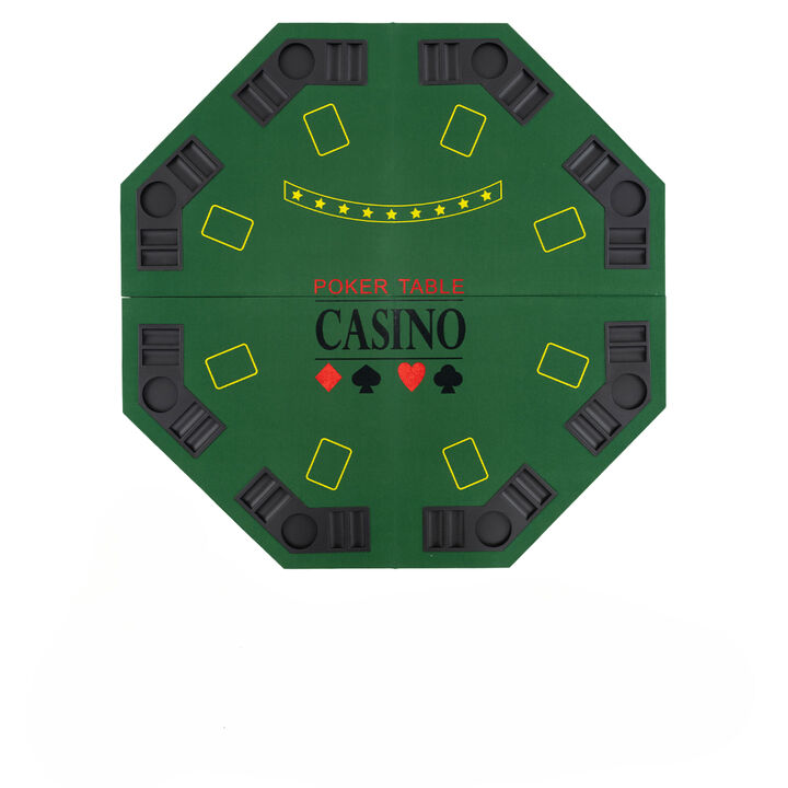 Folding Poker Table Top for 8 Players with Portable Carrying Bag for Game Night