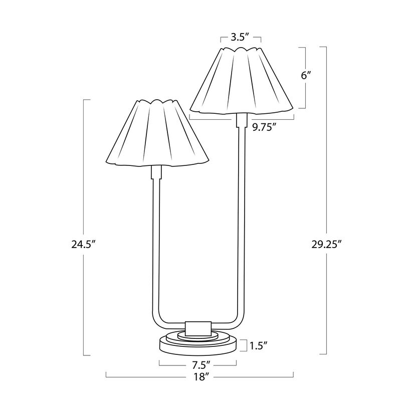 Polly Double Arm Table Lamp