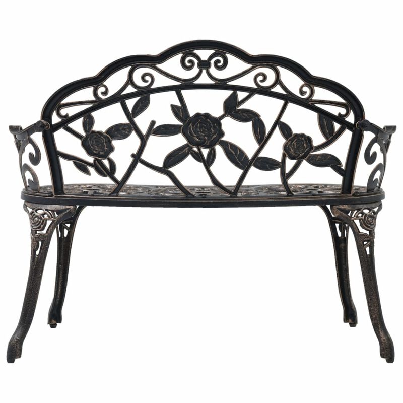 vidaXL Bistro Bench 39.4" Bronze Cast Aluminium