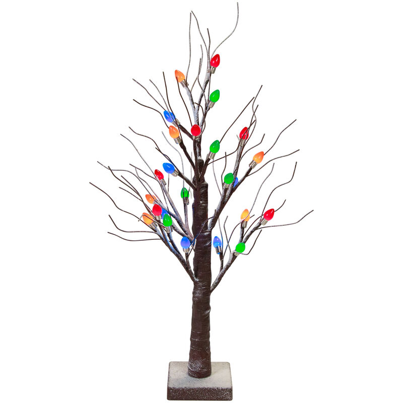 24" LED Lighted Frosted Tabletop Christmas Tree - Multi-Color lights image number 0