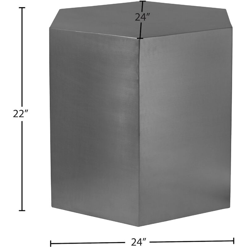 Meridian Furniture Hexagon Brushed Chrome End Table