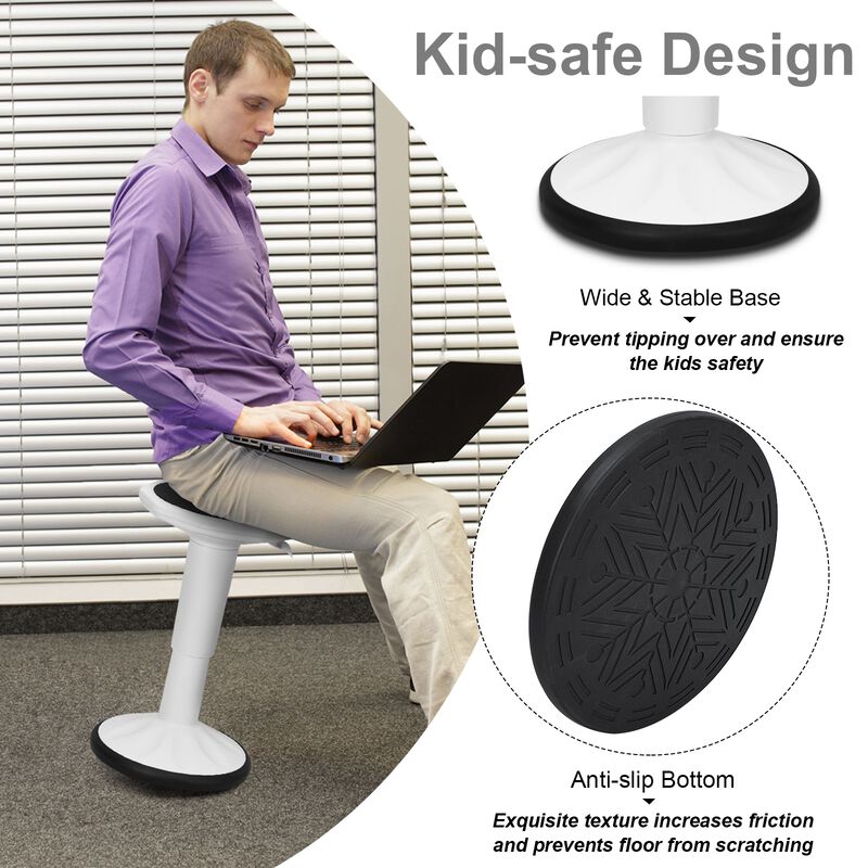 Adjustable-Height Wobble Chair Active Learning Stool for Office Stand Up Desk
