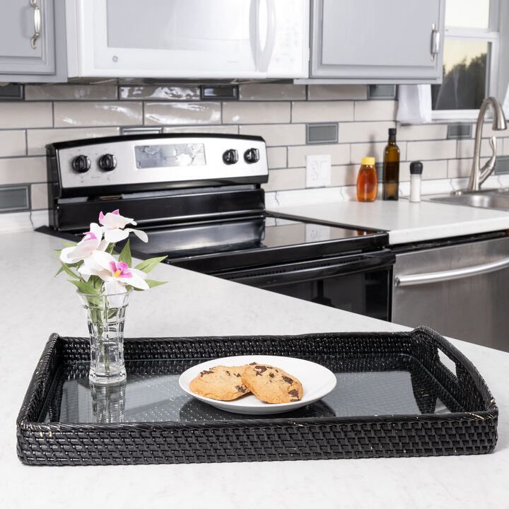 Saboga Home&trade; Rectangular Tray with Glass Insert