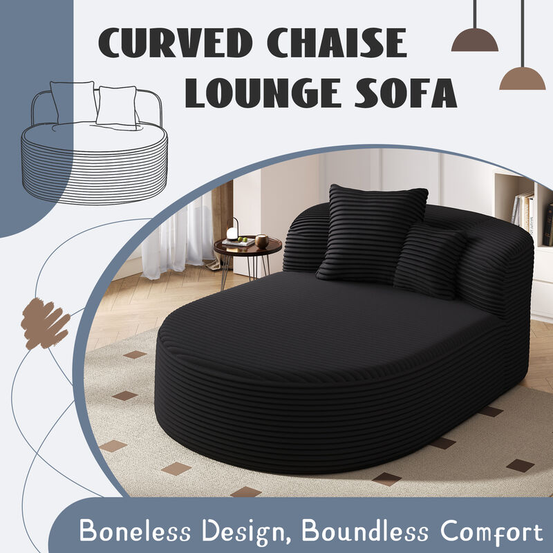 Merax Modern Chaise Lounge Sofa Boneless Couch