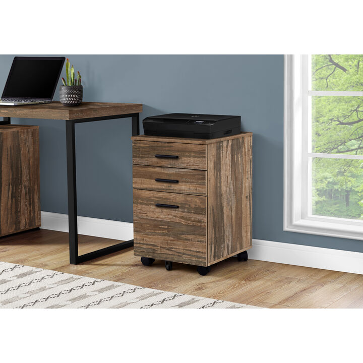 Monarch Specialties I 7782 File Cabinet, Rolling Mobile, Storage Drawers, Printer Stand, Office, Work, Laminate, Brown, Contemporary, Modern