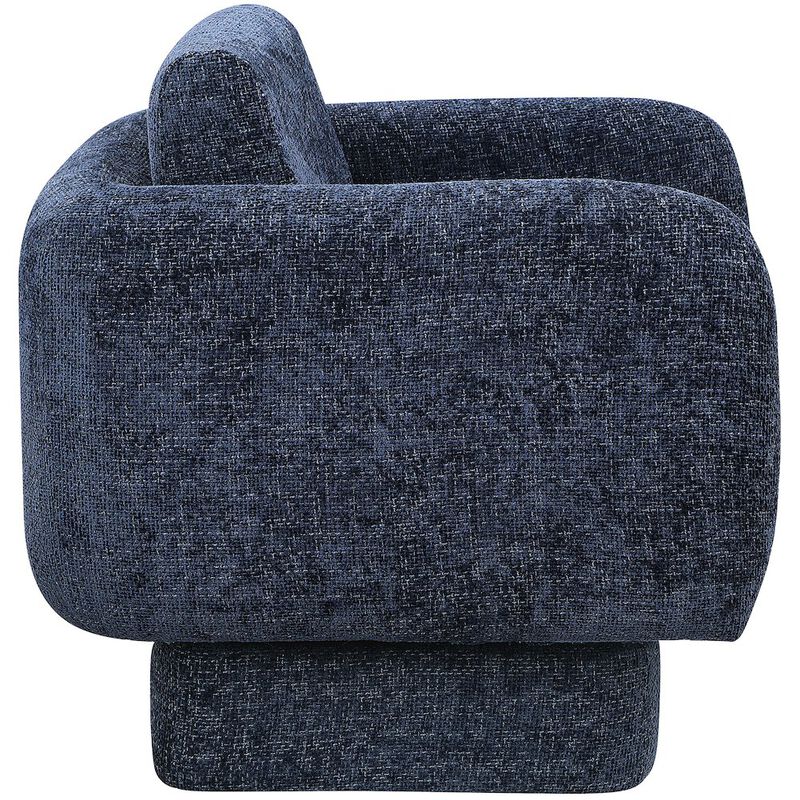 Meridian Furniture Alessandra Navy Chenille Fabric Swivel Accent Chair