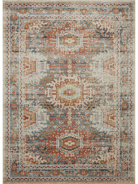 Jocelyn JOC03 Mist/Multi 4' x 6' Rug