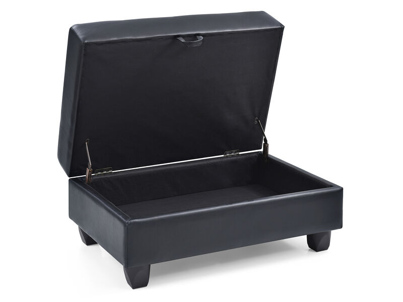 Revere Faux Leather Upholstered Storage Ottoman image number 2