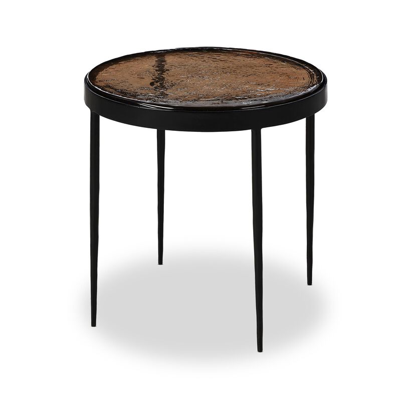 Yoko Small Smoked Brown Cast Glass Nesting Table