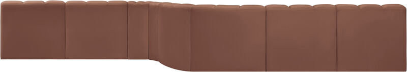Meridian Furniture Arc Cognac Vegan Leather Modular Sofa image number 7