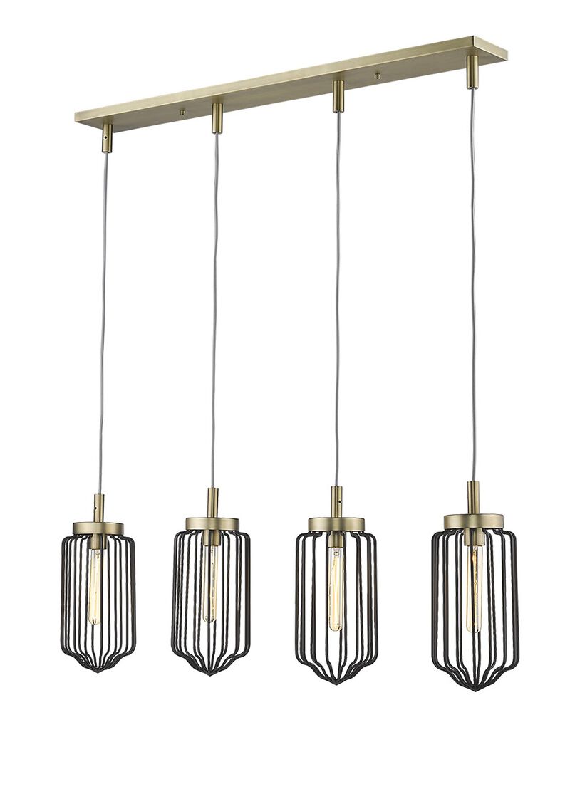 Hivvago Reece 4-Light Aged Brass Island Pendant