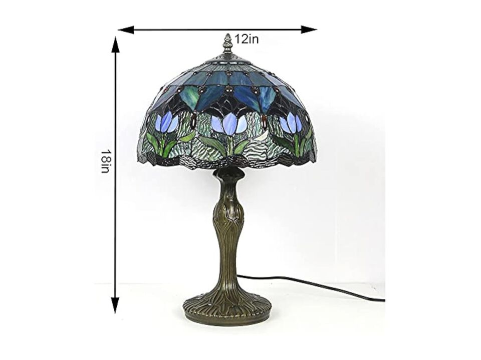 Tiffany Style Stained Glass Flower Table Lamp For Living Room Bedroom Office