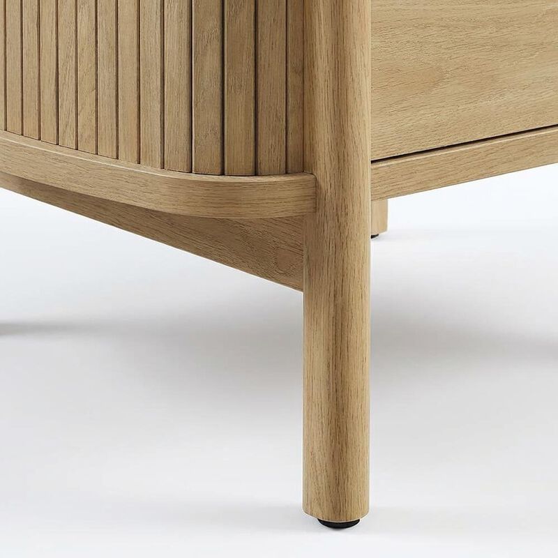 Nightstand with Modern Design and Compact Storage in Brown Finish image number 5