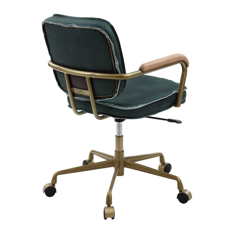 Seicross Office Chair, Emerald Green Leather