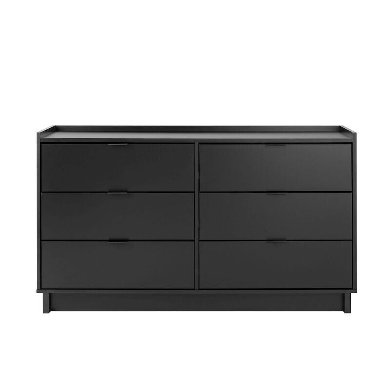 Prepac Simply Modern Black 6 Drawer 52.5 W Dresser