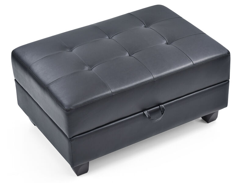 Revere Faux Leather Upholstered Storage Ottoman image number 3
