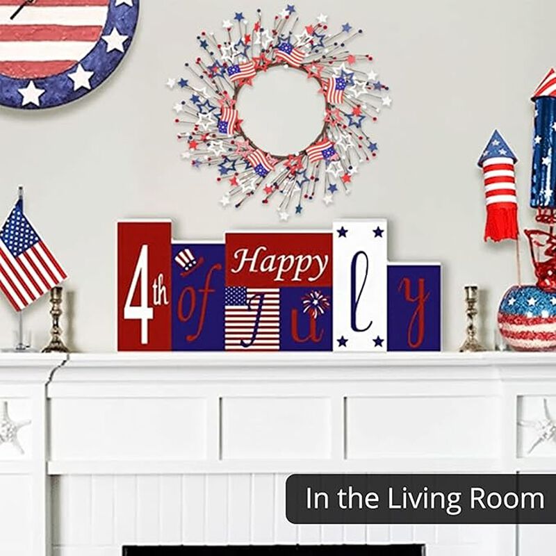 Independence Day American Flag Wreath for Front Door - Decor image number 4