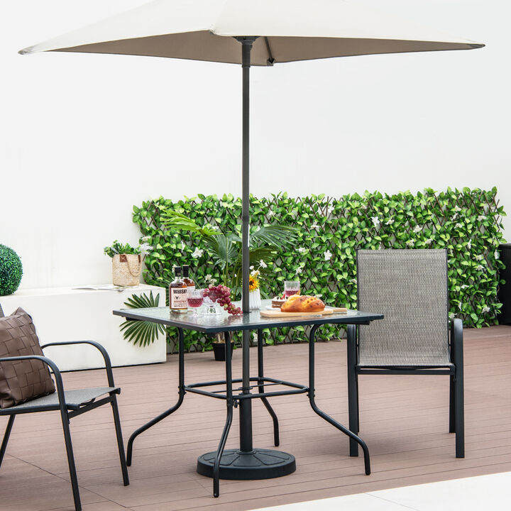 35 x 35 Inch Patio Dining Table with 1.5" Umbrella Hole