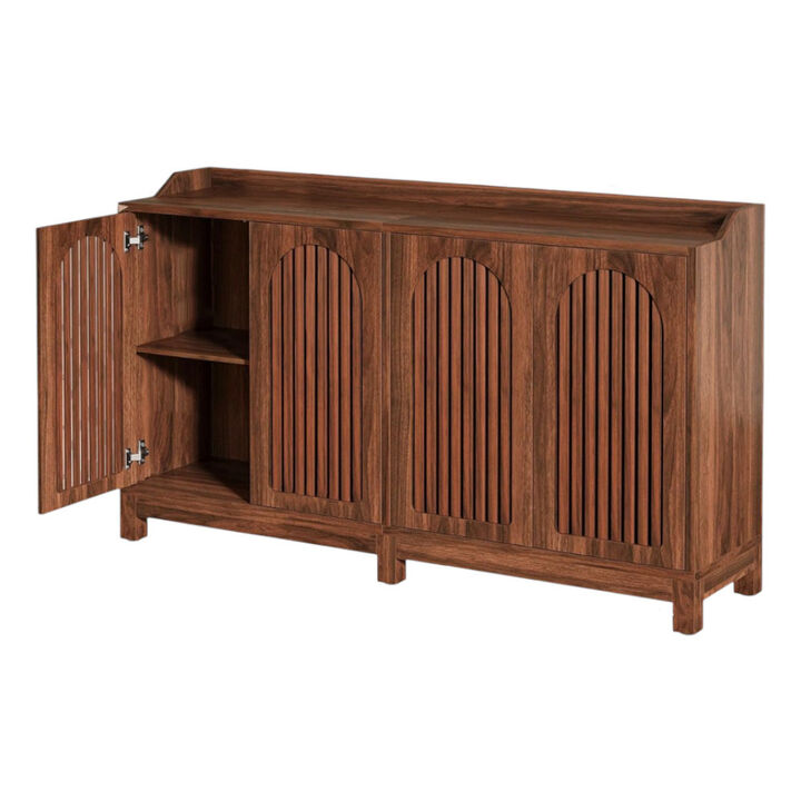 Freestanding Storage Cabinet With Shelves And Doors For Home Kitchen