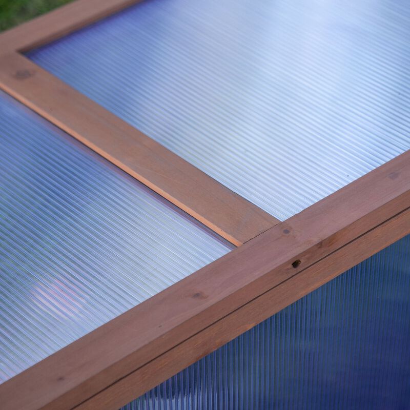 Hivvago Wooden Cold Frame Greenhouse with Polycarbonate Panels image number 7